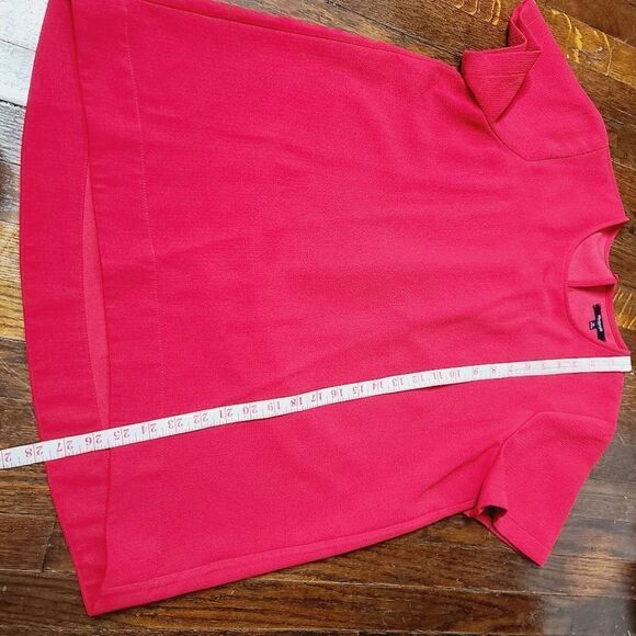 Madewell Pleated Short Sleeve Keyhole Back Red Blouse Medium - Picture 8 of 9